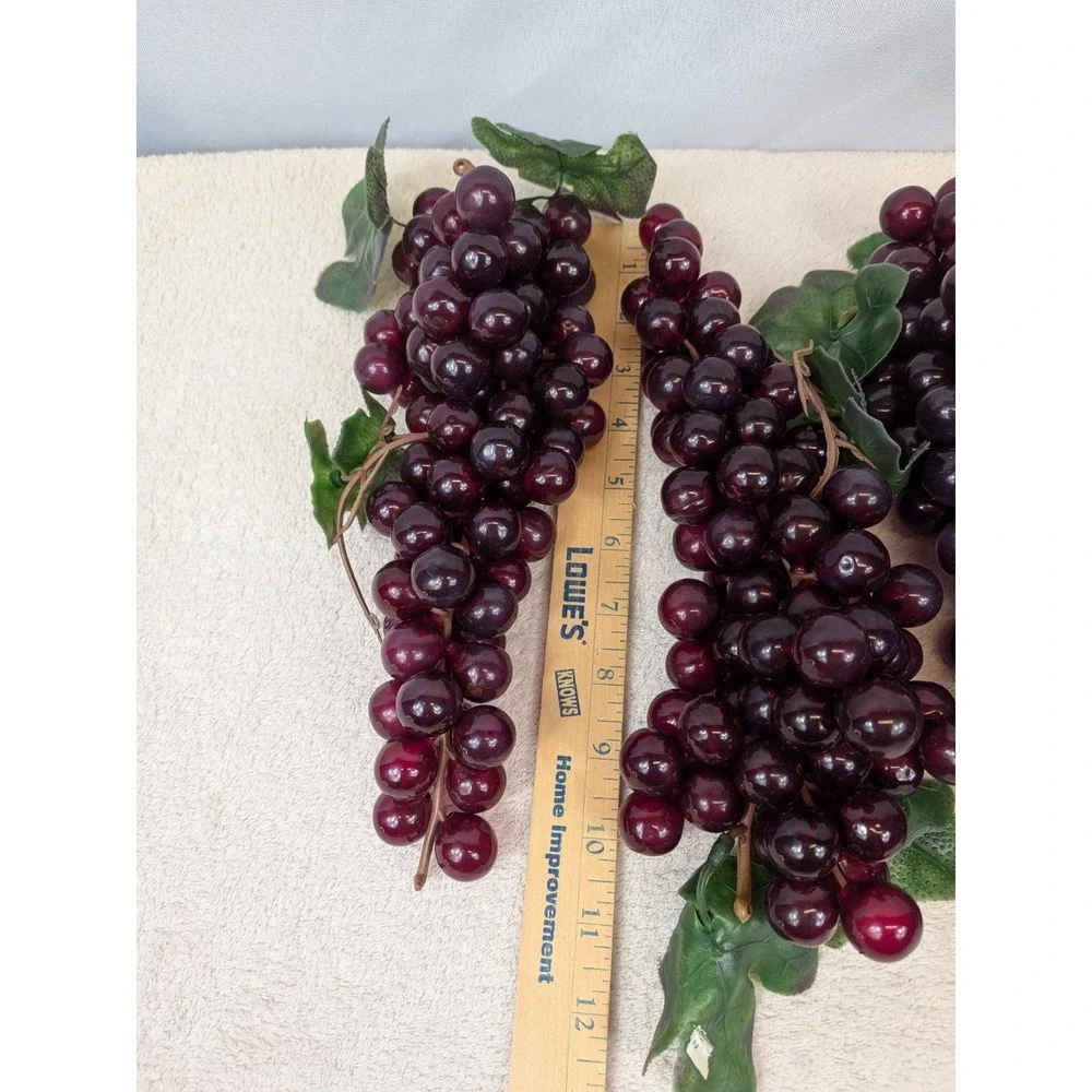 Vintage‎ Artificial Purple Grapes Clusters Lot of 4 Faux Fruit MCM Kitchen Decor